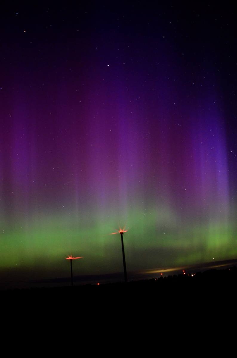 Wind turbines aurora 3am · MadSara Images